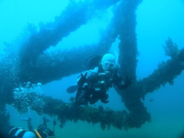 水中ジャングルジムをくぐろう！